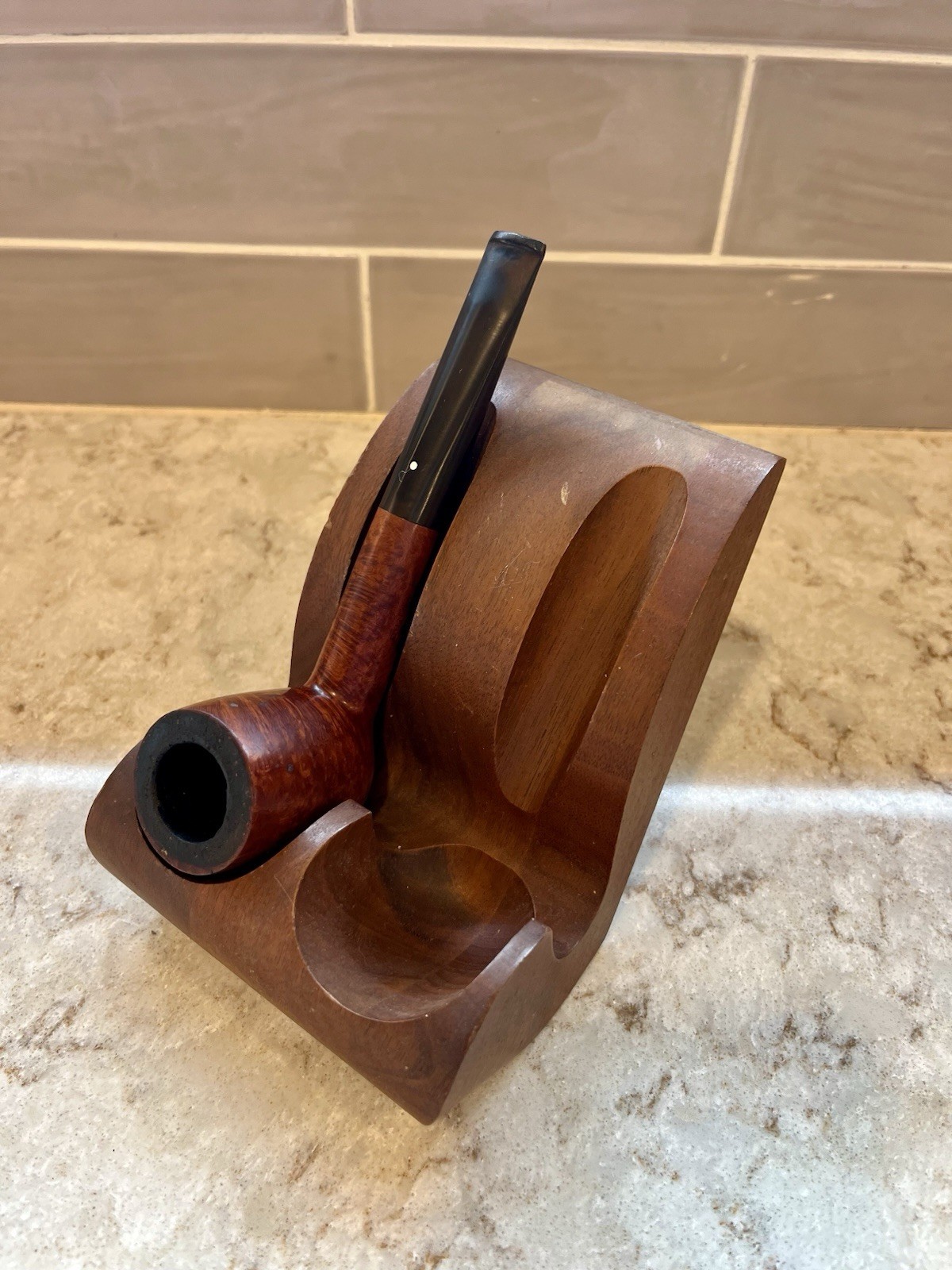 Decatur Industries Inc. – “DECC” Genuine Walnut – 2 Pipe Stand Mid-century