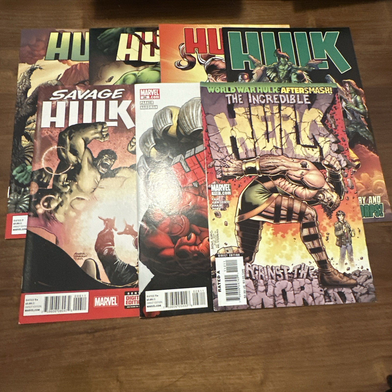 Lot Of 7 Hulk Comics Incredible Herc Savage #006, 007, 008, 009, 012, 28, 112