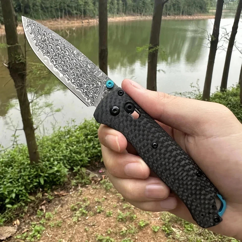 Benchmade Bugout 535-3 Folding Knife CPM Damascus Blade Carbon Fiber Handle Benchmade Bugout 535-3 Folding Knife CPM Damascus Blade Carbon Fiber Handle