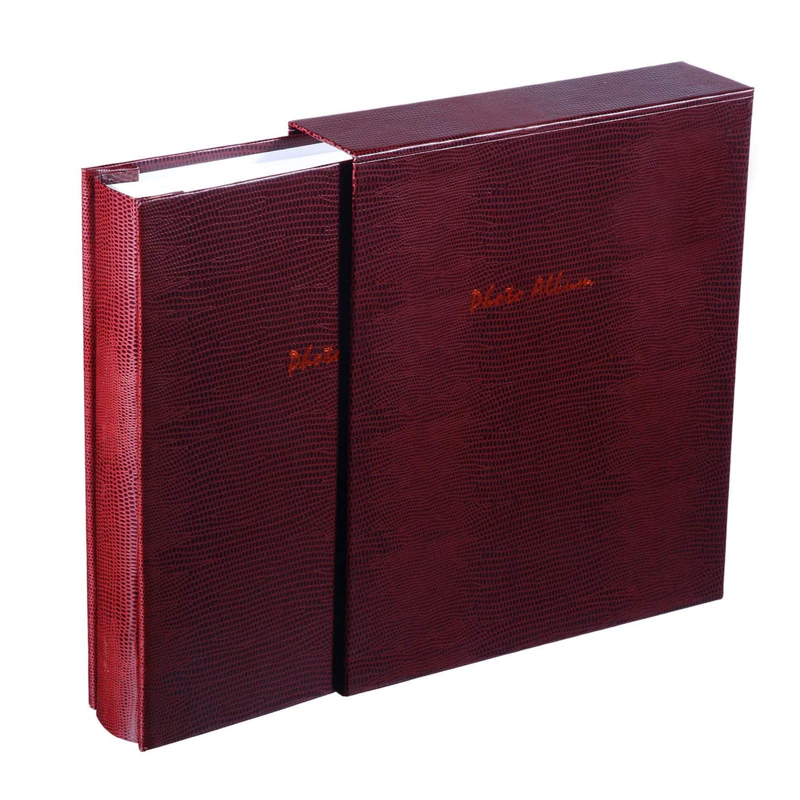 HAOWEIH Small Photo Album 4x6 100 Photos, 50 Pages Hold 100 Maroon