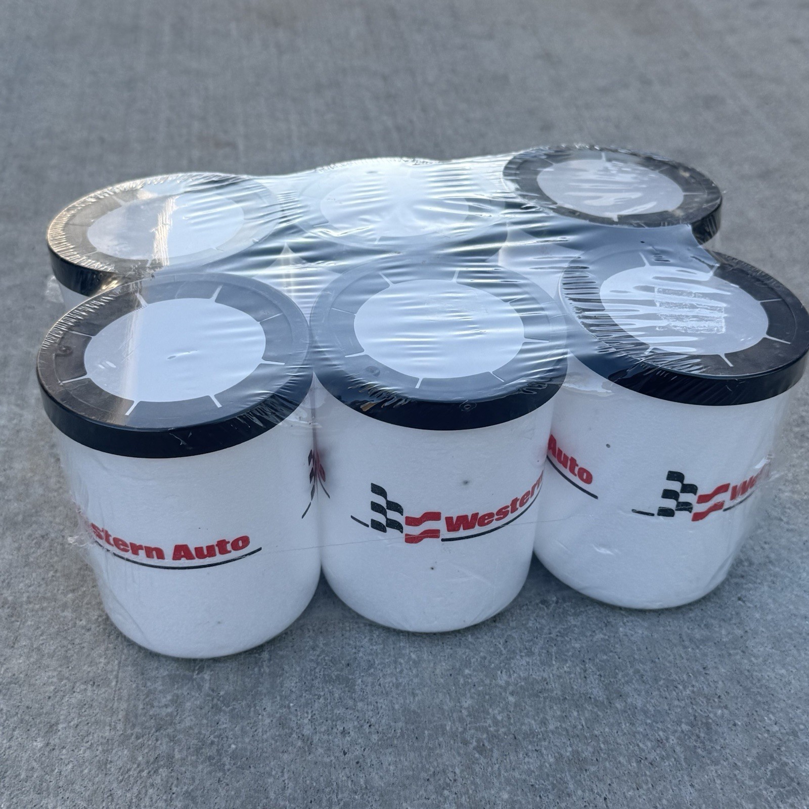 Vintage Western Auto Foam Cup Holders Set of 6 Sealed Cups Retro Advertising