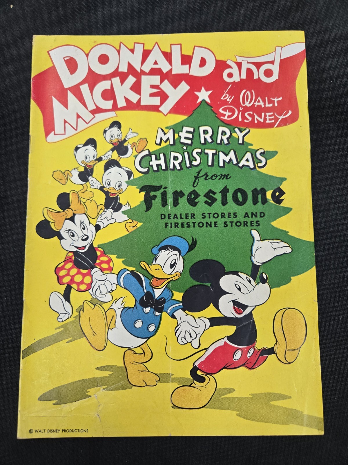 Donald & Mickey Merry Christmas From Firestone 1945 2.5-3.0 Walt Disney Comic