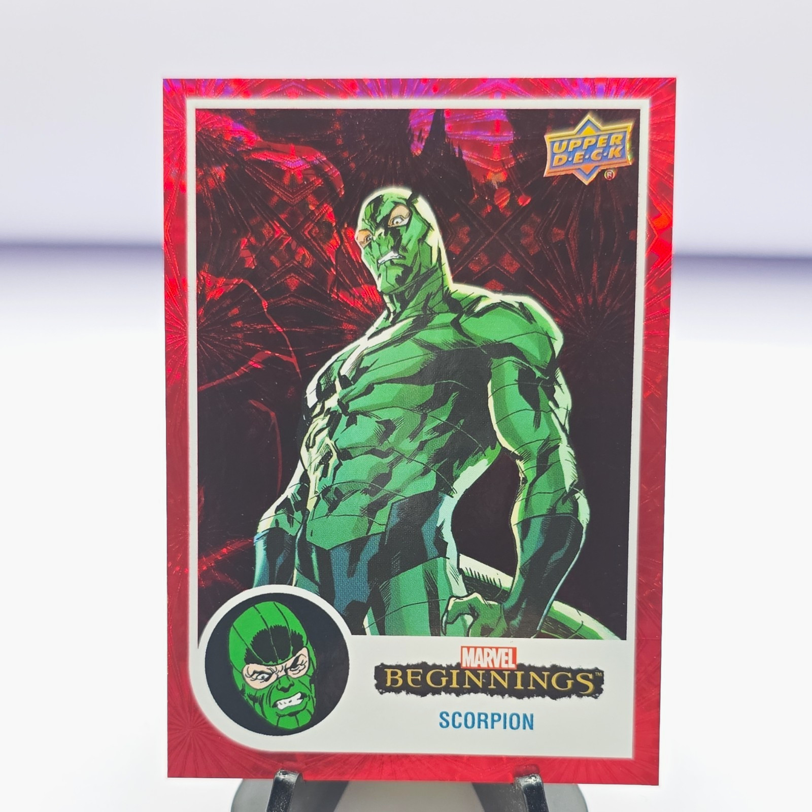 Upper Deck 2020 Marvel Beginnings Scorpion #30 Red Supernova Parallel