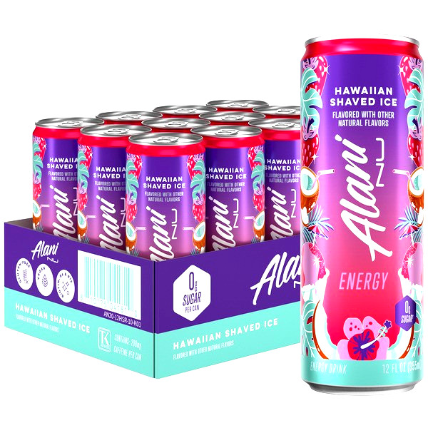 🍧 Alani Nu Energy Drink Hawaiian Shaved Ice 12 fl oz 12 Pack 