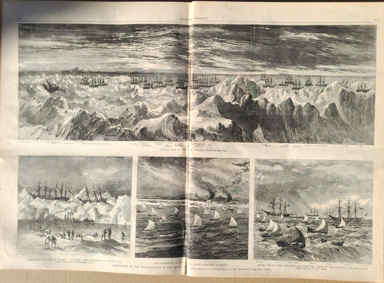 Harper\'s Weekly 12/2/1871  Destruction of Whaling Fleet Alaska