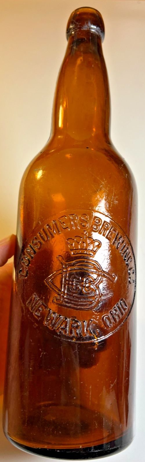 Antique Consumers Brewing Newark Ohio Quart Blobtop Blob Top Beer Bottle STRONG