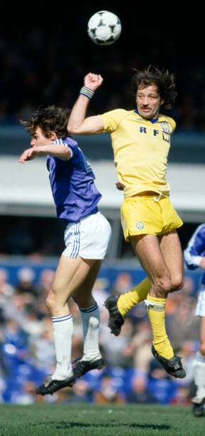Frank Worthington of Leeds United with Birmingham City\'s Pat Van D- Old Photo
