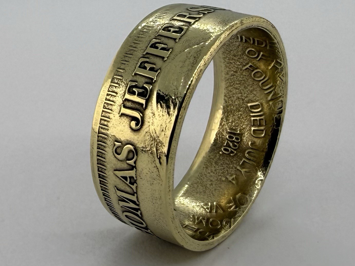 Thomas Jefferson Ring Size 9.5 – 1992 Shell Presidential Brass Token Handmade
