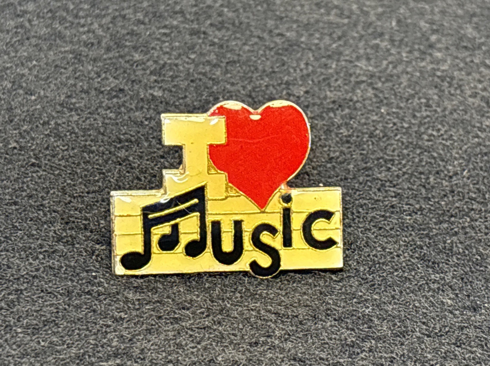 Vintage I Love Music Pin