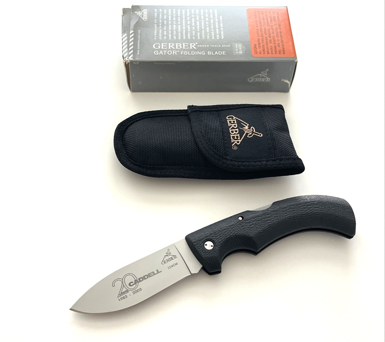 Gerber 650 Gator Folding Knife 154CM Caddell 20th Anniversary 1 of 50 USA