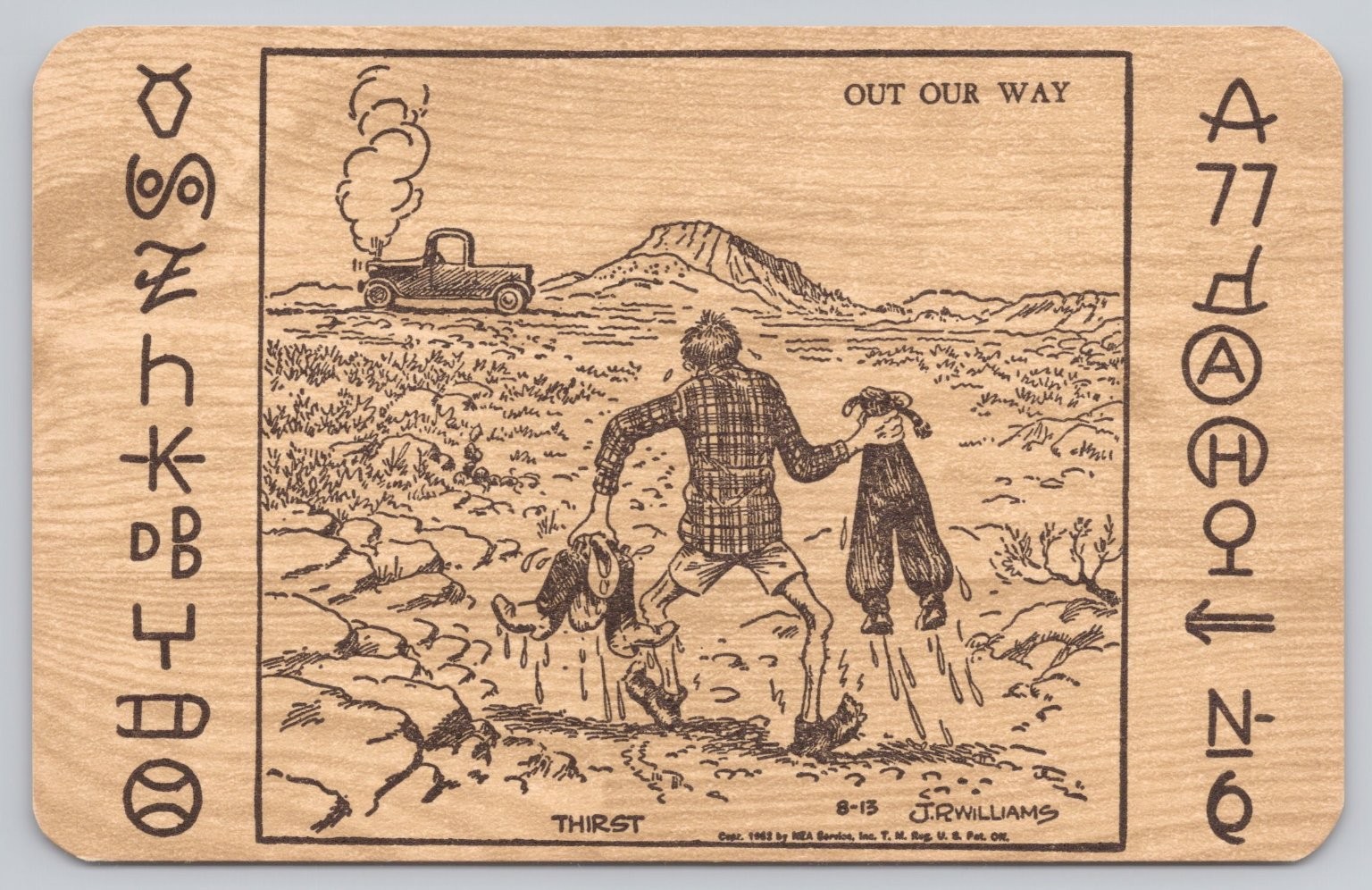 Vintage J.R. Williams Out Our Way Humor Postcard Thirst Cowboy Comic