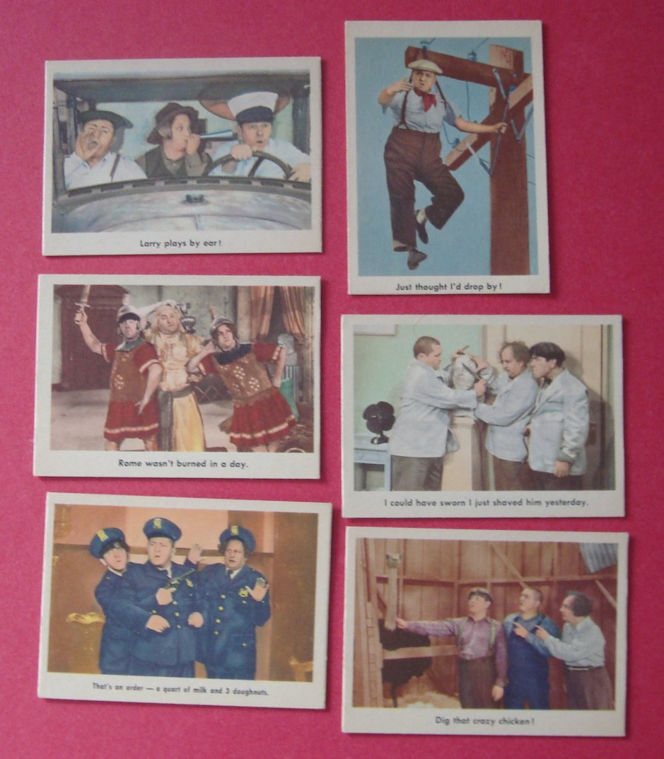Lot (6) 1959 Fleer 3 STOOGES cards