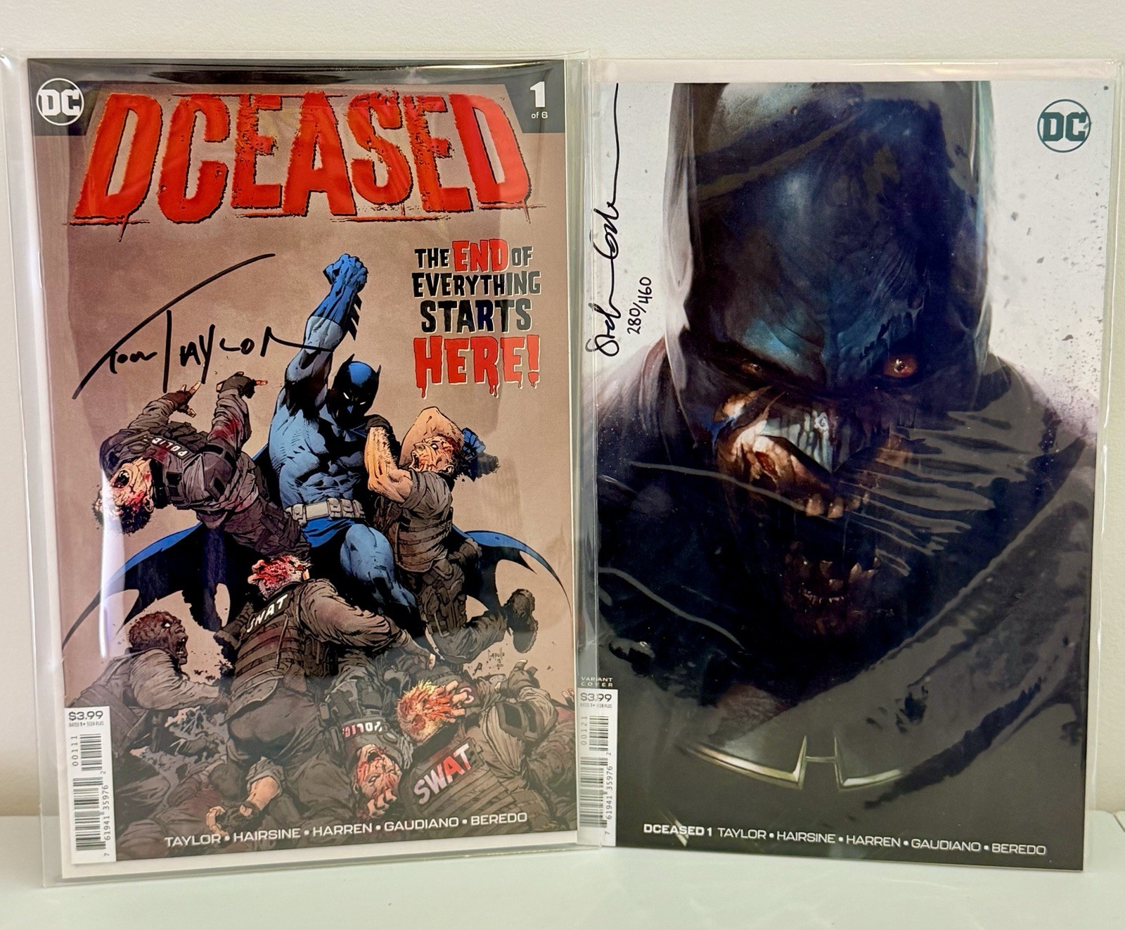 DCeased #1 Lot of 2 SIGNED Tom Taylor & Stefano Gaudiano Variant w/ COAs DC DCeased #1 Lot of 2 SIGNED Tom Taylor & Stefano Gaudiano Variant w/ COAs DC