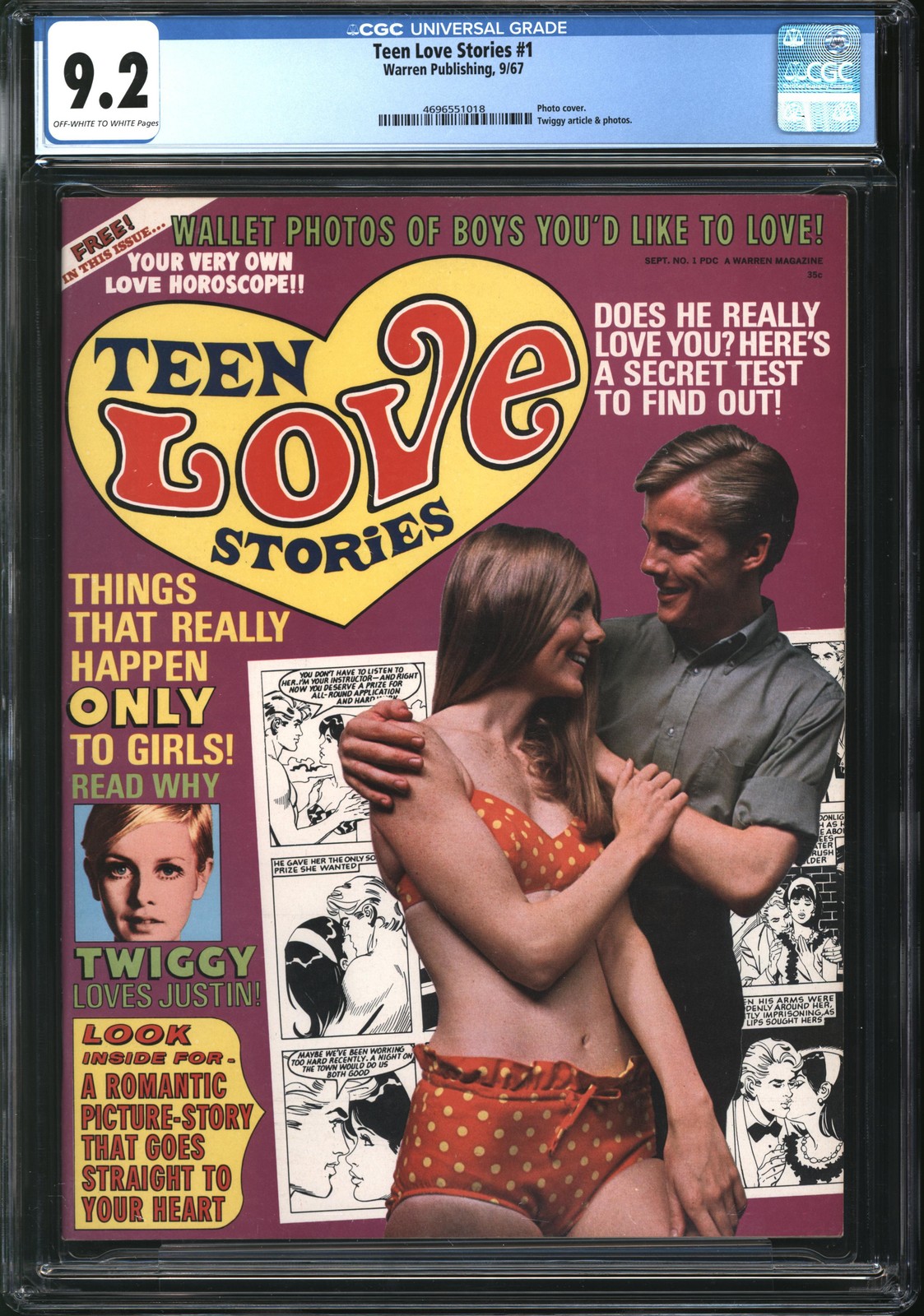 Teen Love Stories (1967) #1 CGC 9.2 NM-