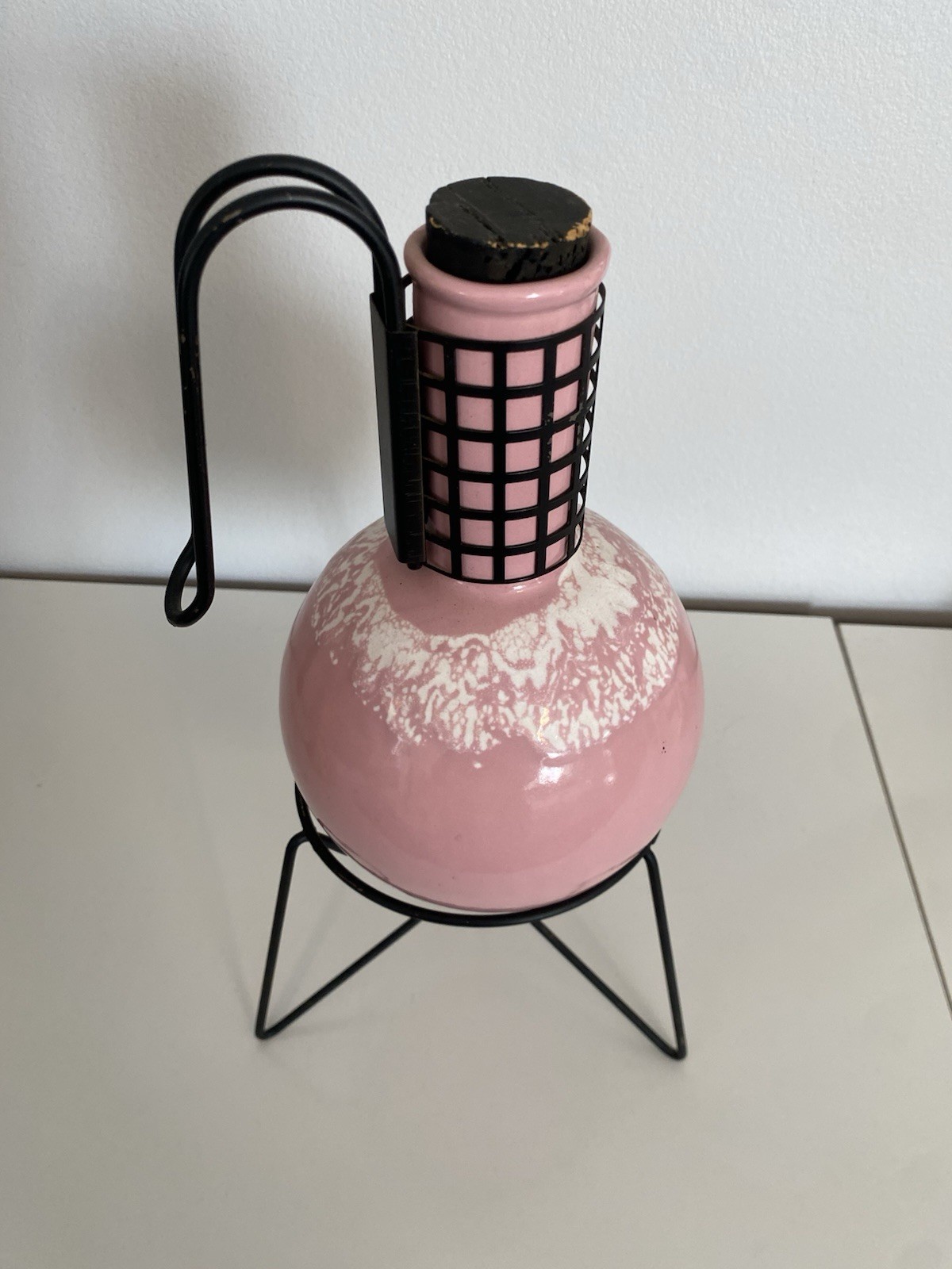 Vintage MCM Ceramic Caraf & Stand- possibly Hull Pottery