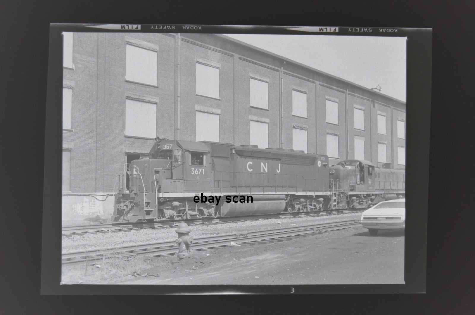 Original Negative: Jersey Central CNJ EMD GP40P #3671 No Location or Date