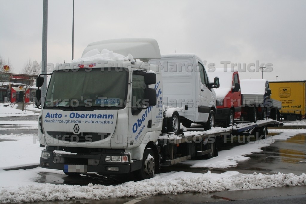 Truck photo Renault Midlum Car transporter Germany white Auto - Obermann, #c4xr