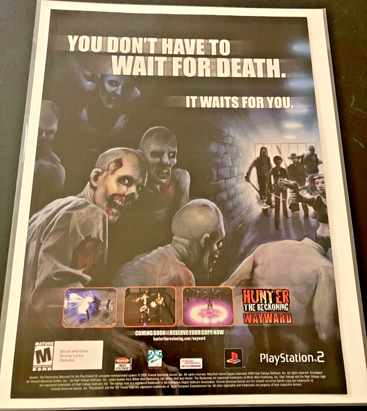 Hunter The Reckoning: Wayward - Vintage Gaming Print Ad / Poster / Wall Art MINT