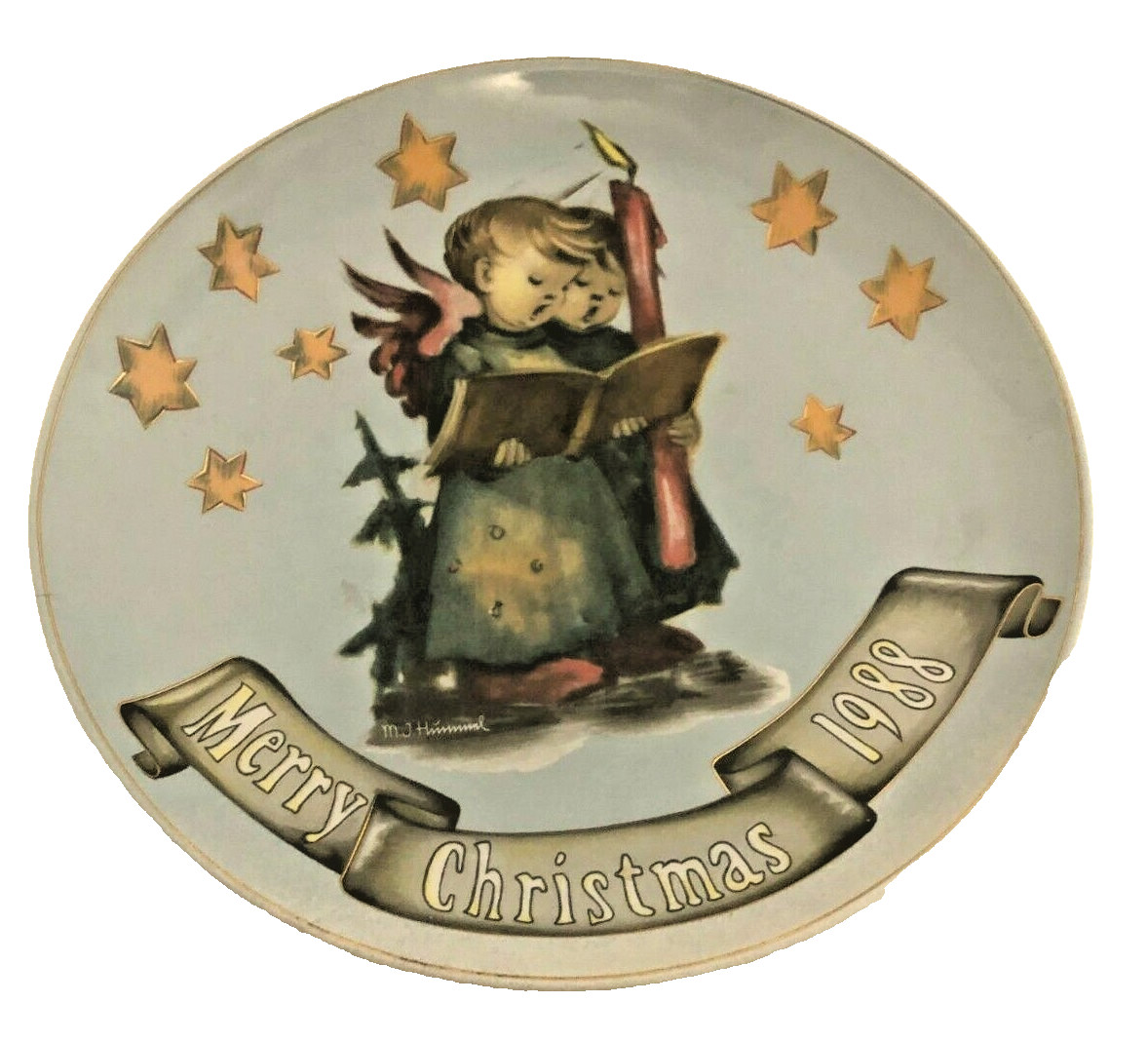 Angel Duet 1988 Limited Edition Vintage #411 Plate Goebel W. Germany Hummel