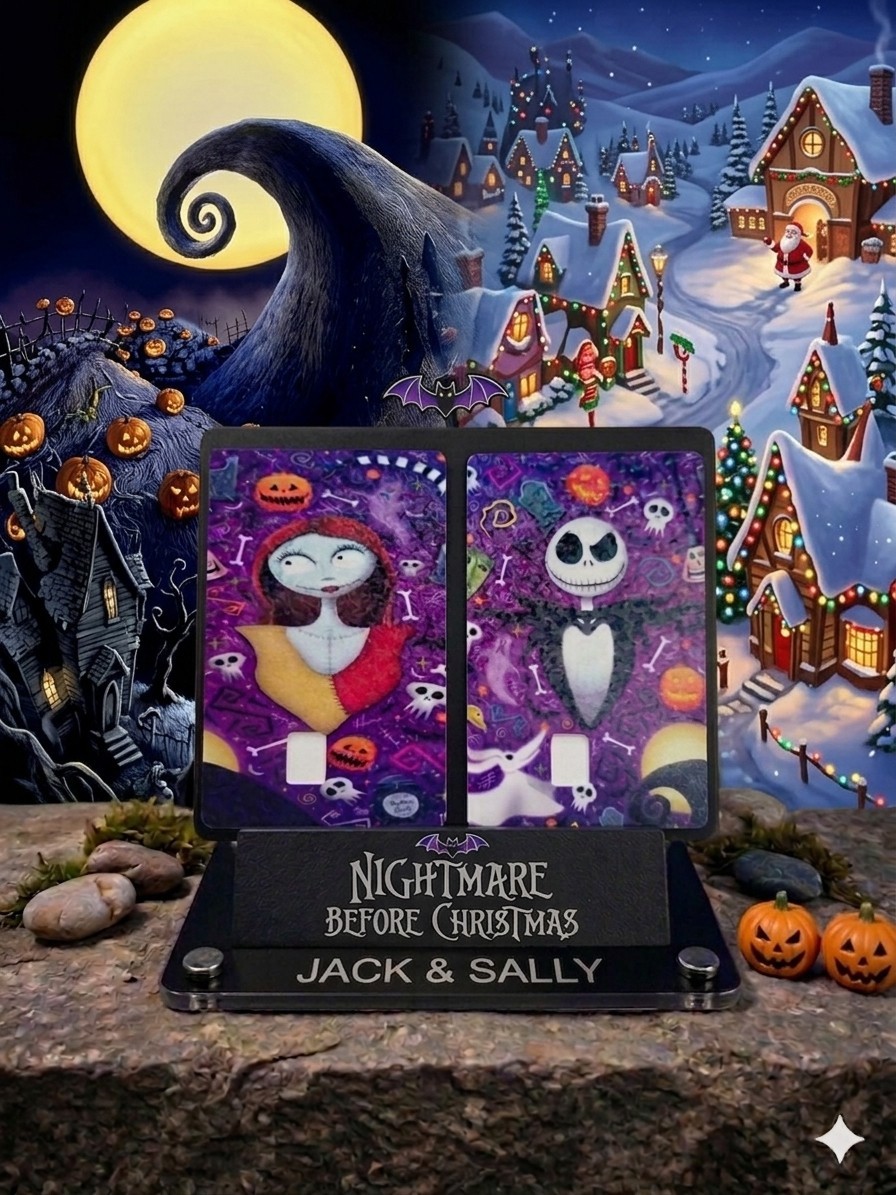 2X Jack & Sally Credit Card Small Chip STICKER (Holographic) 2PACK