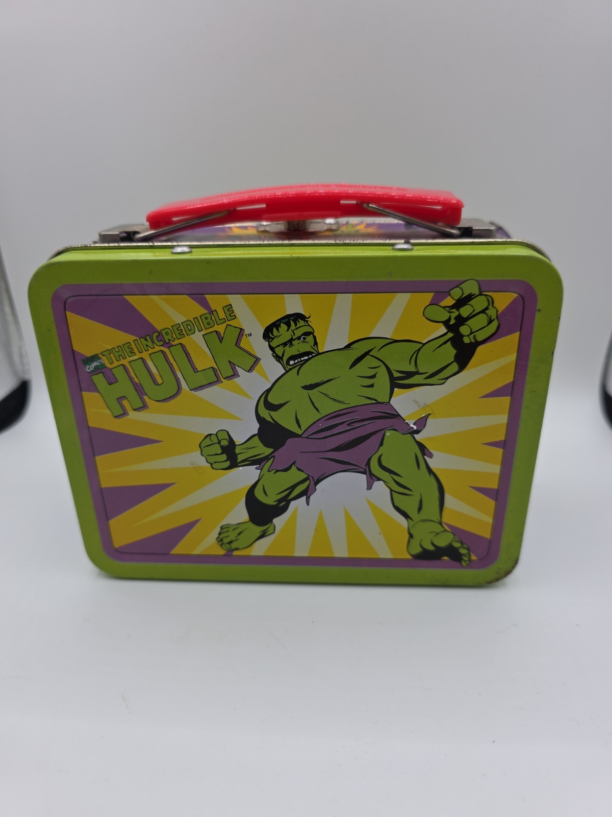 The Incredible Hulk Marvel Comics Mini Lunchbox Tin Box 1998 90\'s ~5.5\ The Incredible Hulk Marvel Comics Mini Lunchbox Tin Box 1998 90\'s ~5.5\