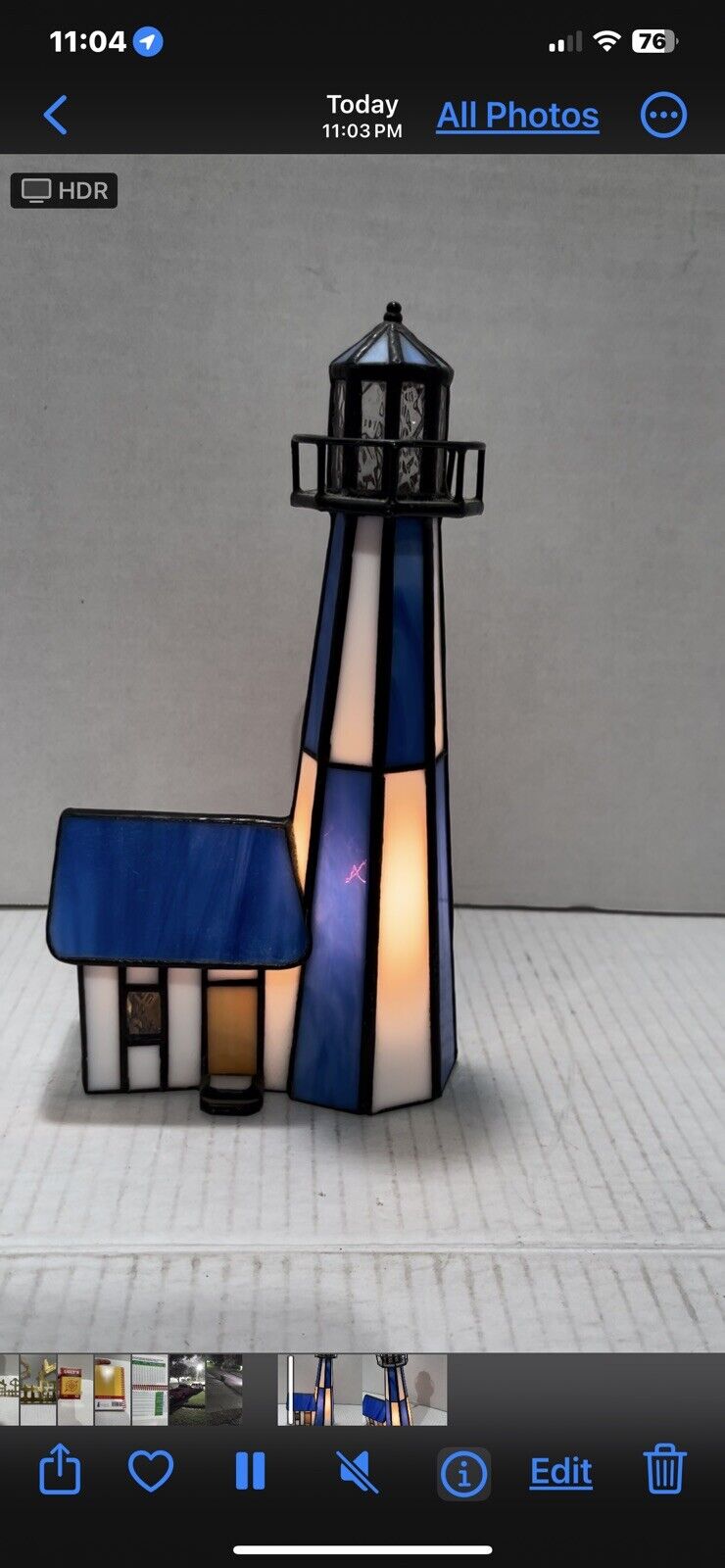 Musical Stained Glass Lighthouse Century Lights Collection