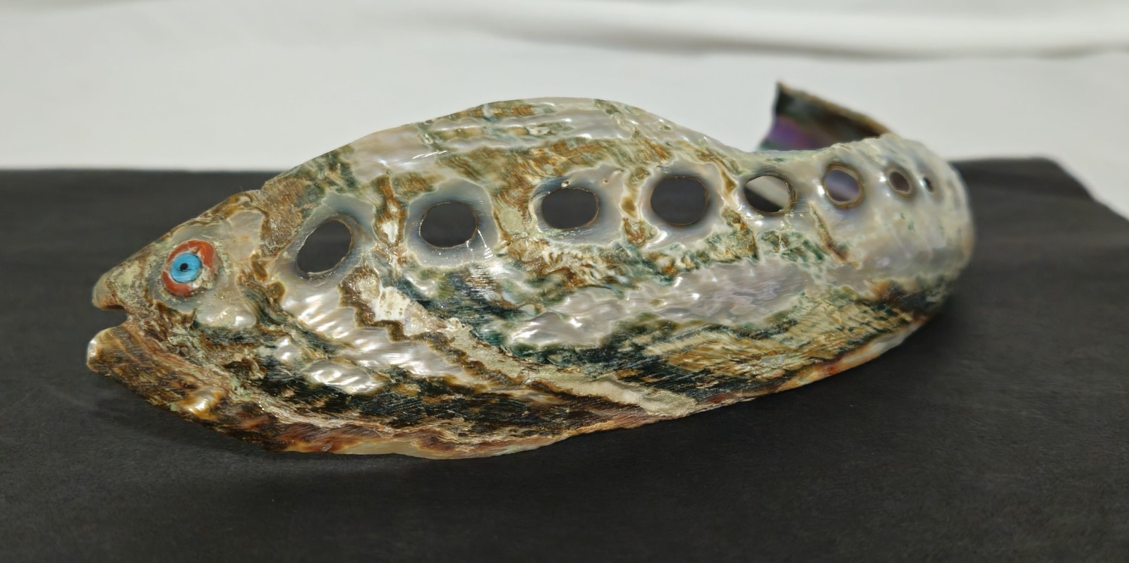 VINTAGE ZUNI ABALONE EEL - JONAS HUSTITO - PERFECT  PROOF OF PURCHASE - RARE