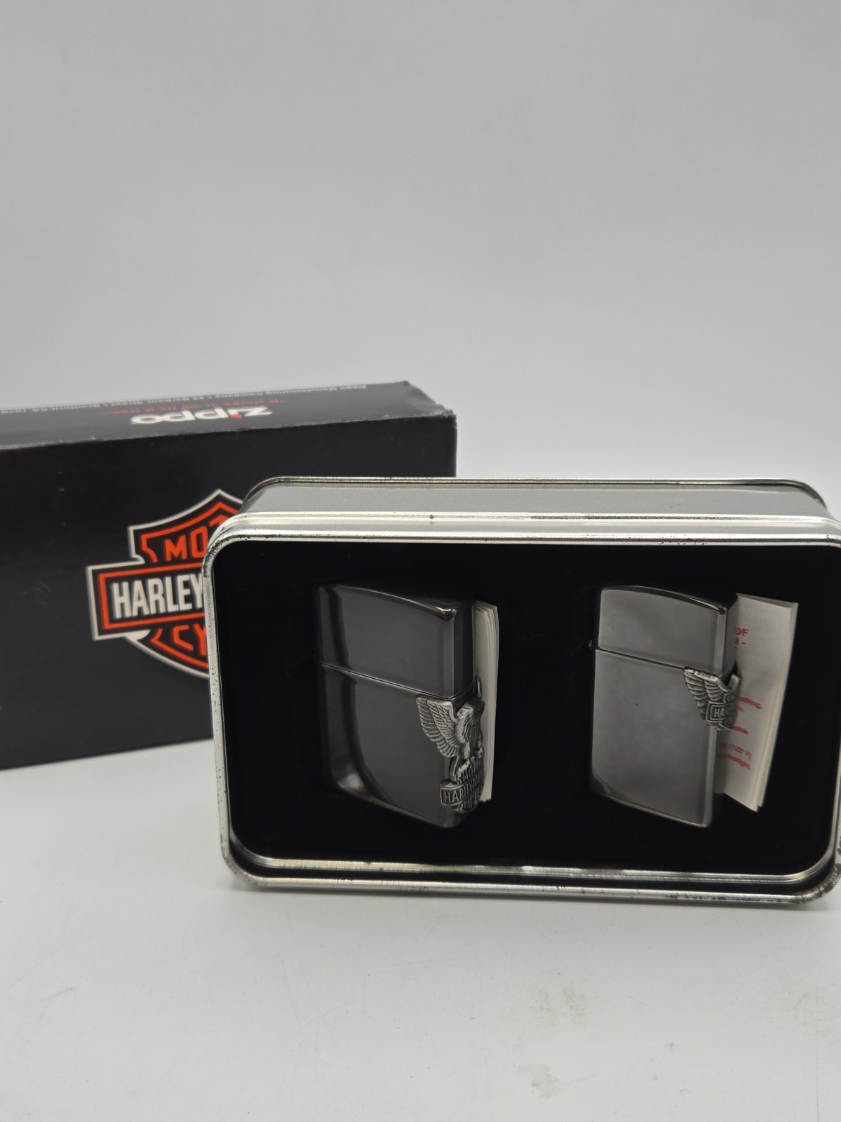 Rare Vintage 1997 Harley Davidson Logo Side Emblem Gift Set Zippo Lighter NEW Rare Vintage 1997 Harley Davidson Logo Side Emblem Gift Set Zippo Lighter NEW