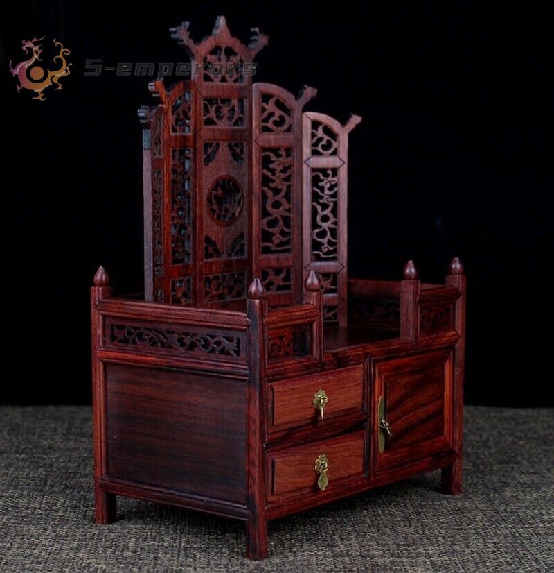 Rosewood Carved Miniature Display Table Buddha Altar Butsudan Shrine Praying