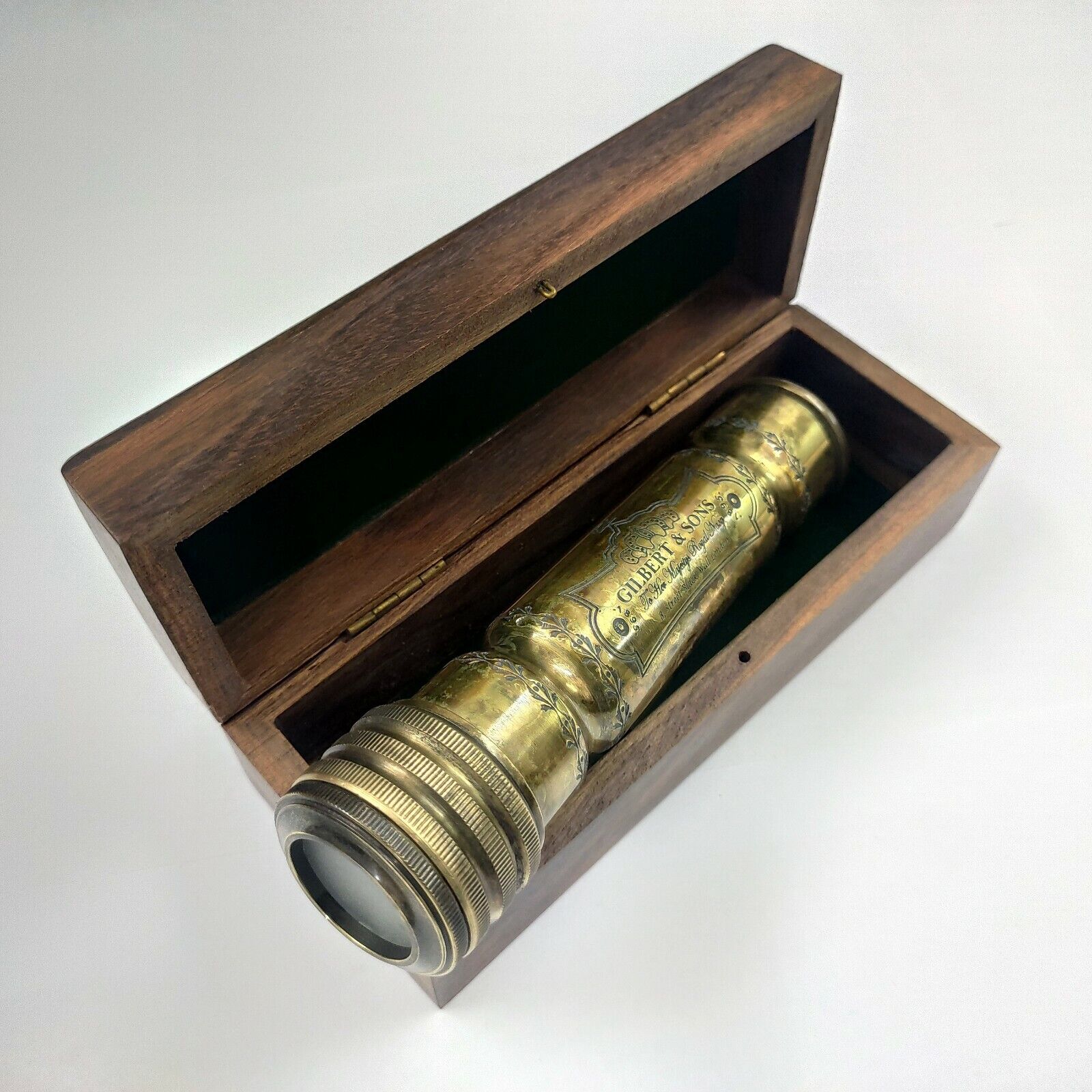 Brass Antique Kaleidoscope Wood Box Nautical Collectible gift