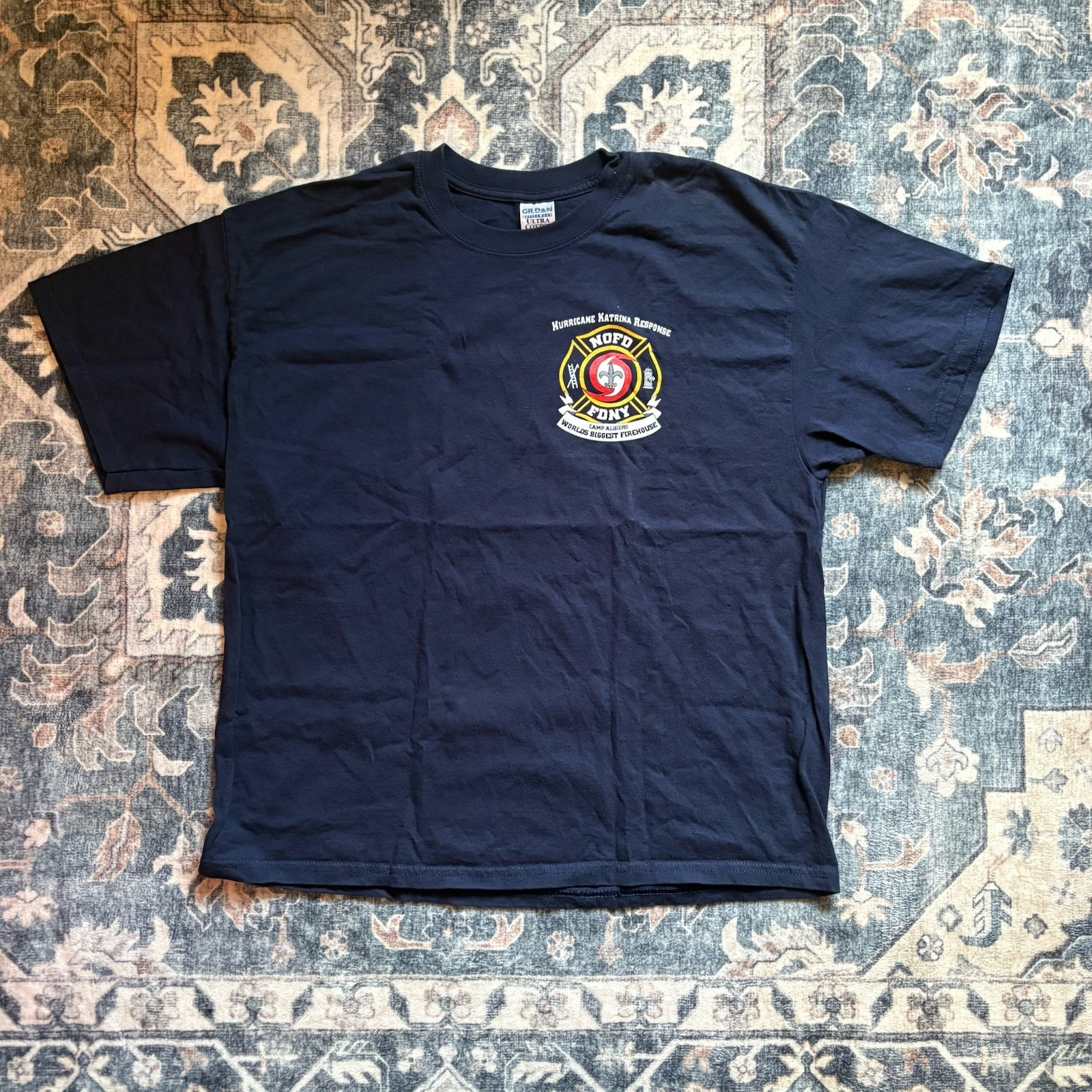Gildan Activewear FDNY Fire Dept Hurricane Katrina Response T-Shirt XL