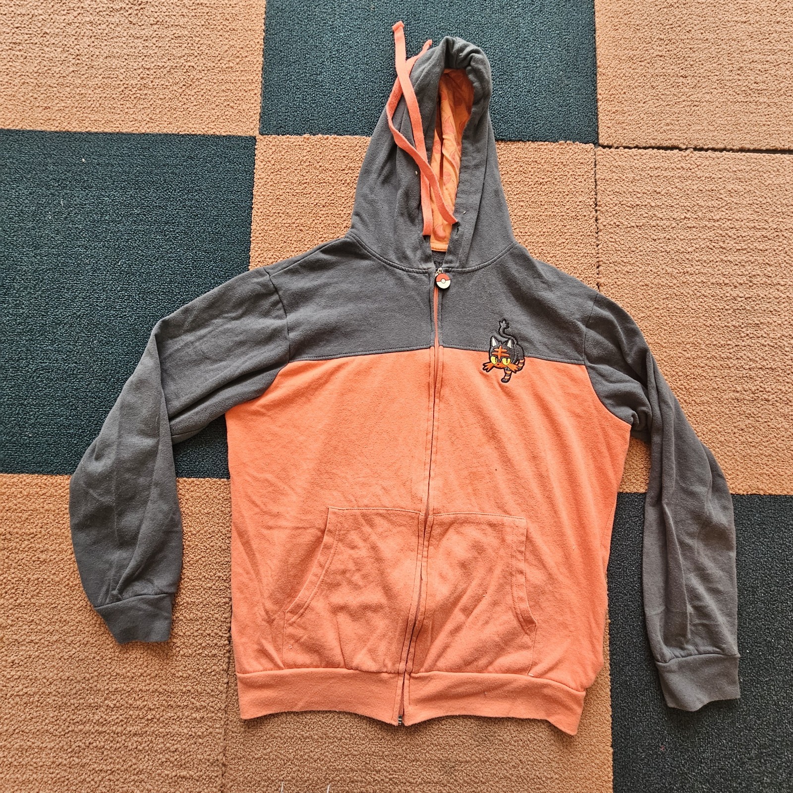 Litten Thinkgeek Pokemon Rowlt Hoodie Adult Sweatshirt Large Full Zip Hooded Y7b
