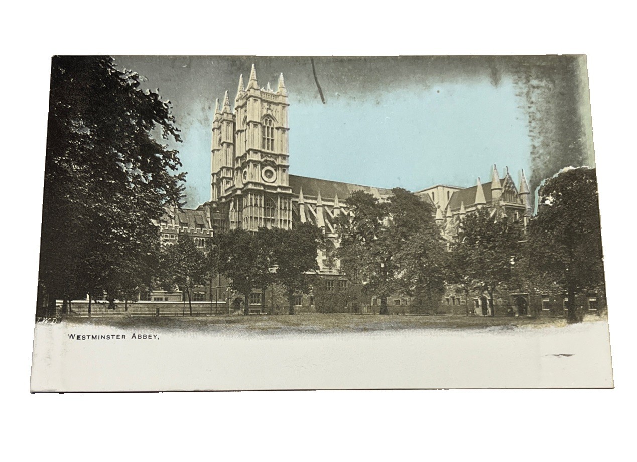 RPPC Tinted Westminster Abbey London England Litho Postcard Edwardian MNH