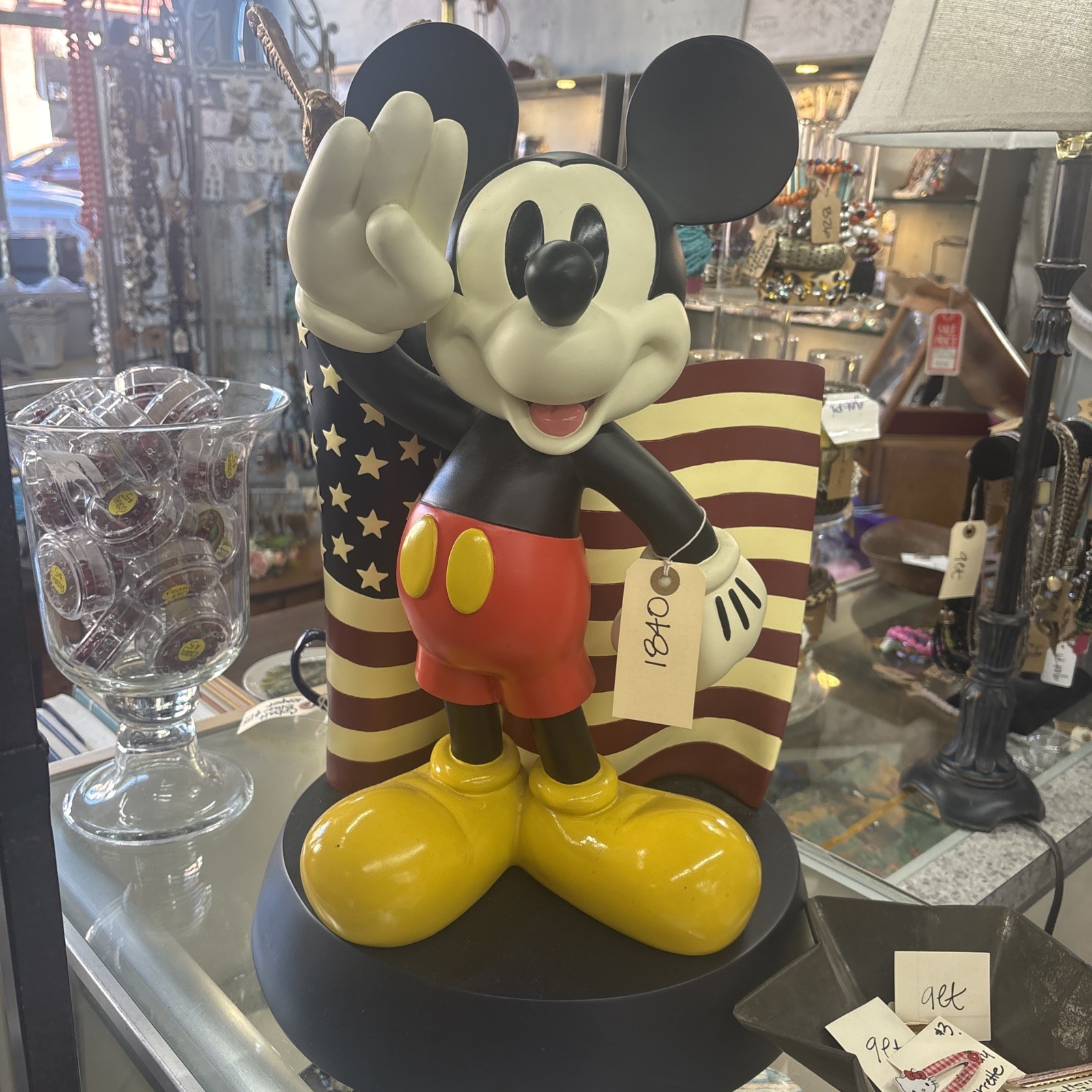 Disney Mickey Mouse Figurine American Flag by Costa Alavezos 23” RW