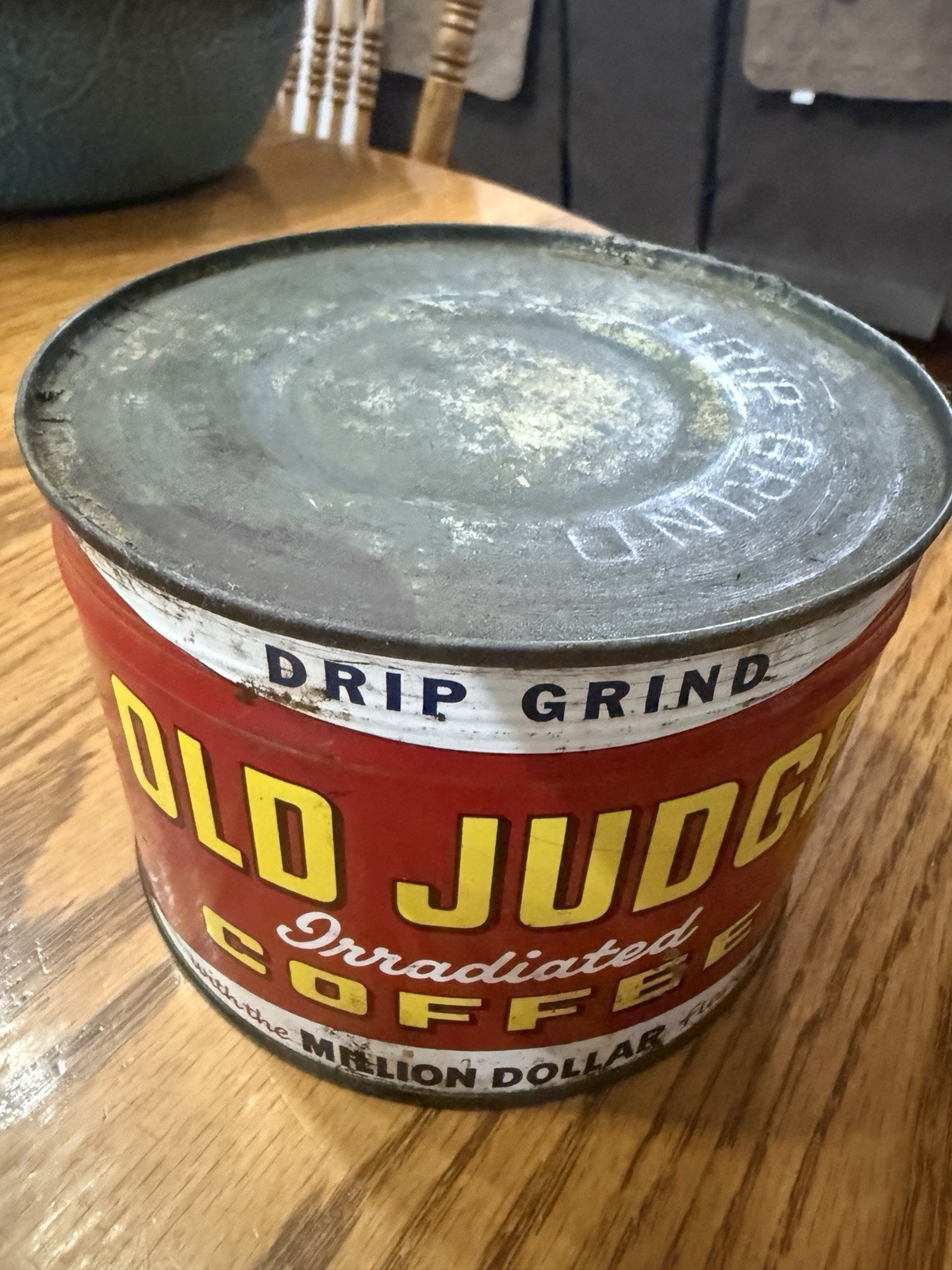Vintage Old Judge Coffee Tin with Lid & Opening Key - Never Opened