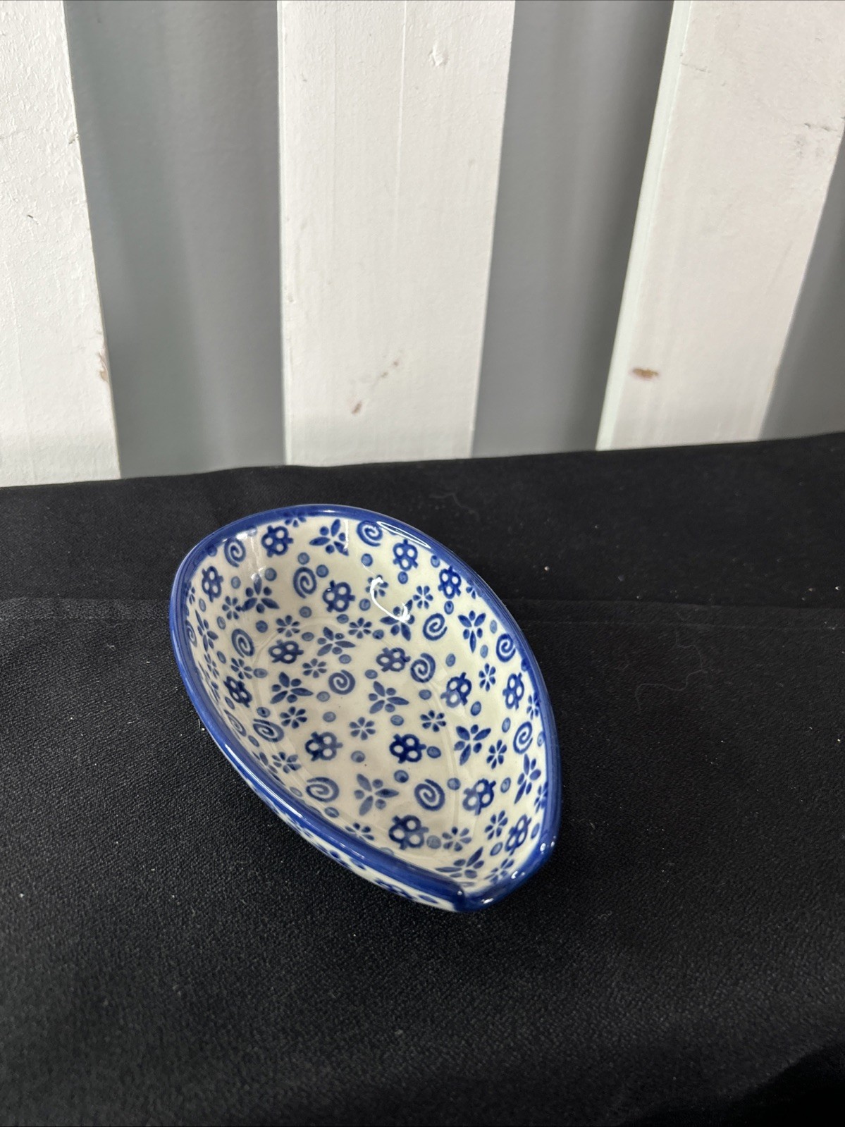Vintage Polish Pottery Spoon Rest 5\