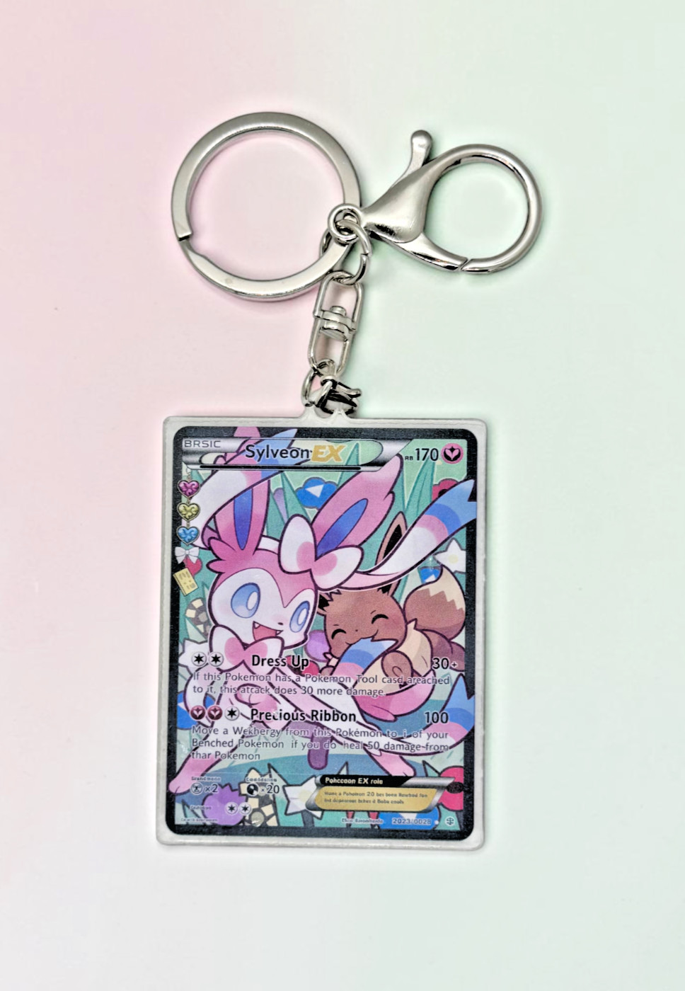 Pokemon Sylveon EX #RC32 Card Keychain