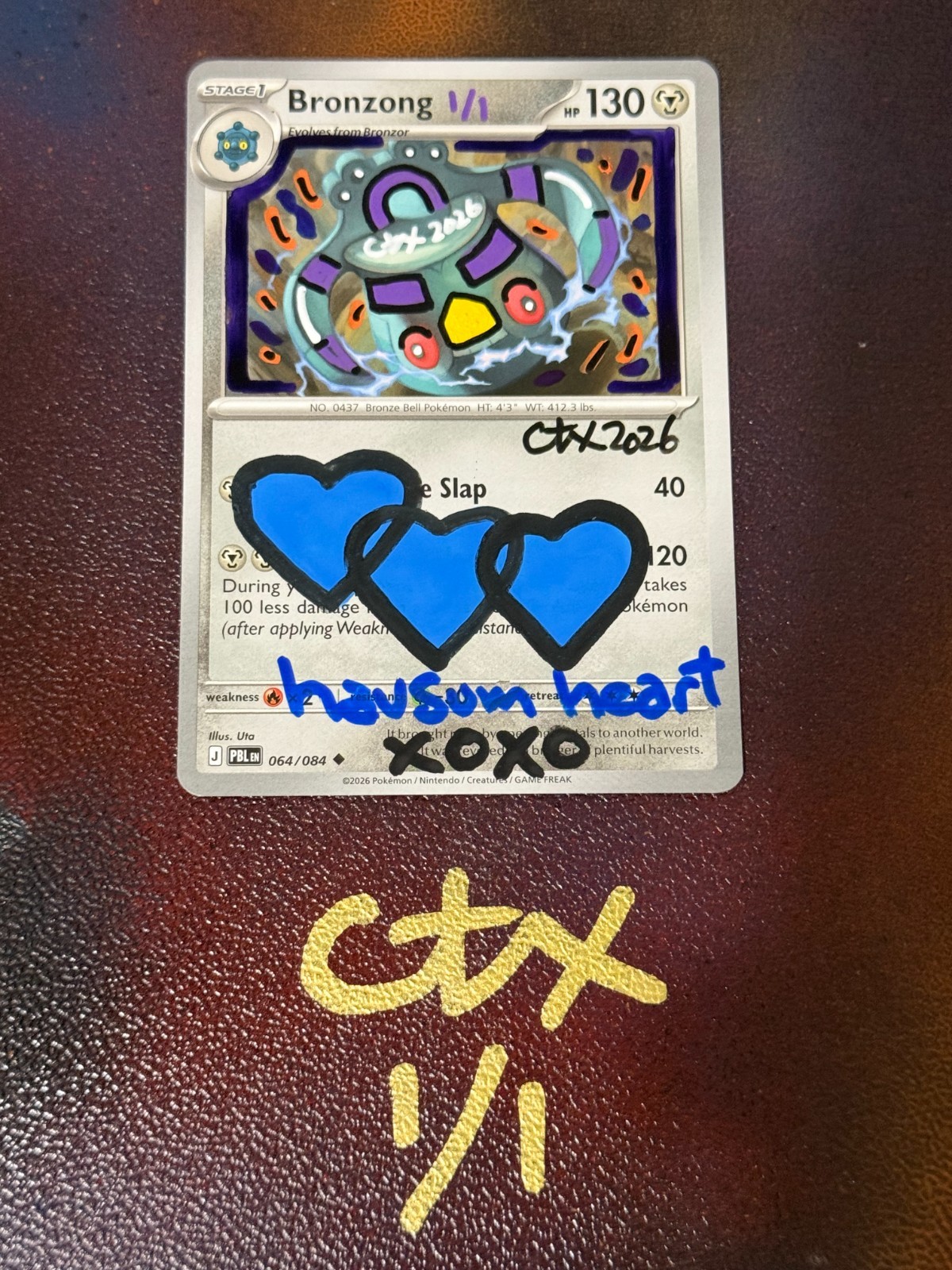 Pokemon TCG Bronzong PBLEN 064/084 CARTER X 1/1 hav sum heart Art card