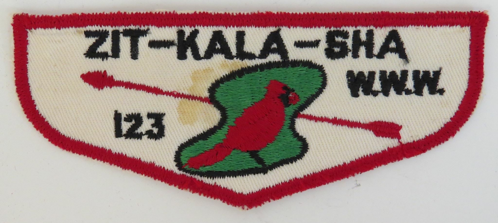 OA Zit-Kala-Sha Lodge 123 F3 RED Bdr. Old Kentucky Home, KY (GLUE ON BACK)[TK-53
