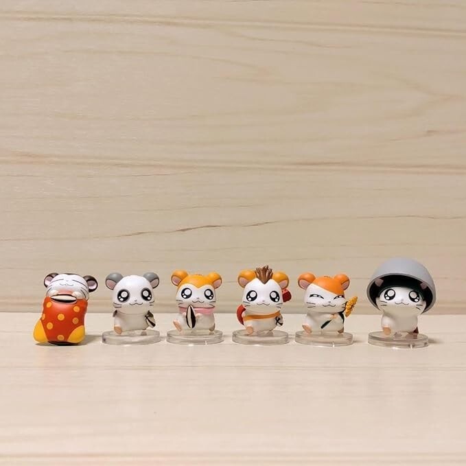 6x Hamtaro Figure Bandai Gashapon Full Set 6 Pcs Capsule Gachapon