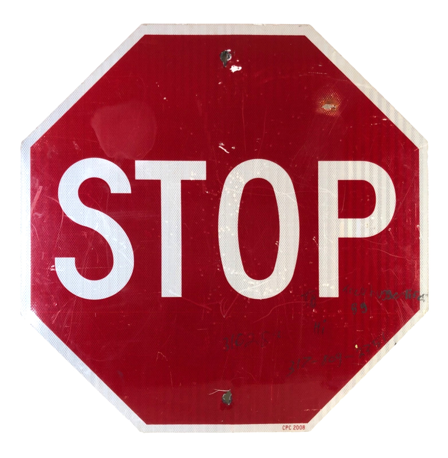 Official 2008 Aluminum Metal Used Retired Stop Sign 36x36\