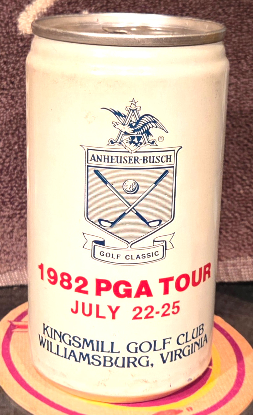 1982 PGA TOUR JULY 22-25 BUDWEISER COMMEMORATIVE ALUMINUM BEER CAN GOLF SPORTS
