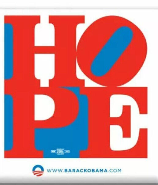 Official Barack Obama 2008 Campaign Pinback Hope Button