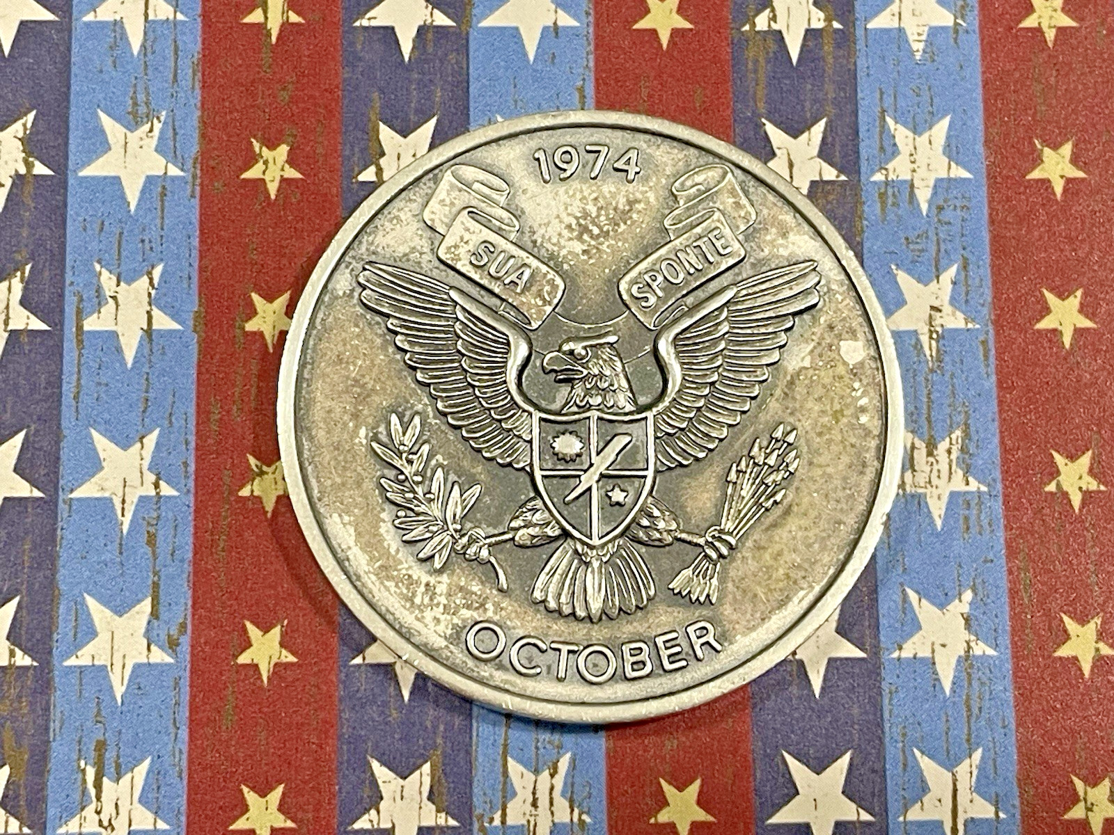 Rare 1974 1st Issue STERLING US Army 2nd Bn 75th Infantry Airborne Ranger Coin