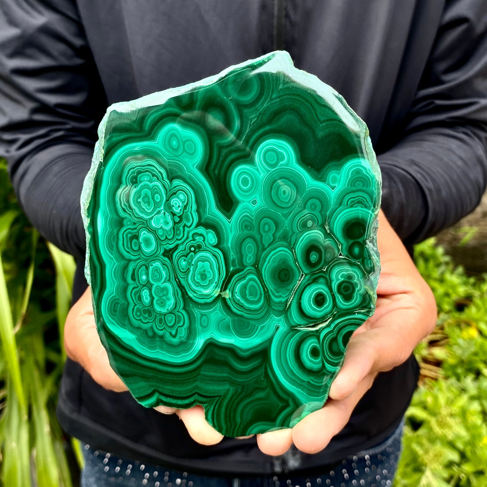 1.26LB Natural Green Malachite Crystal Flaky Pattern Ore Specimen Quartz Healing