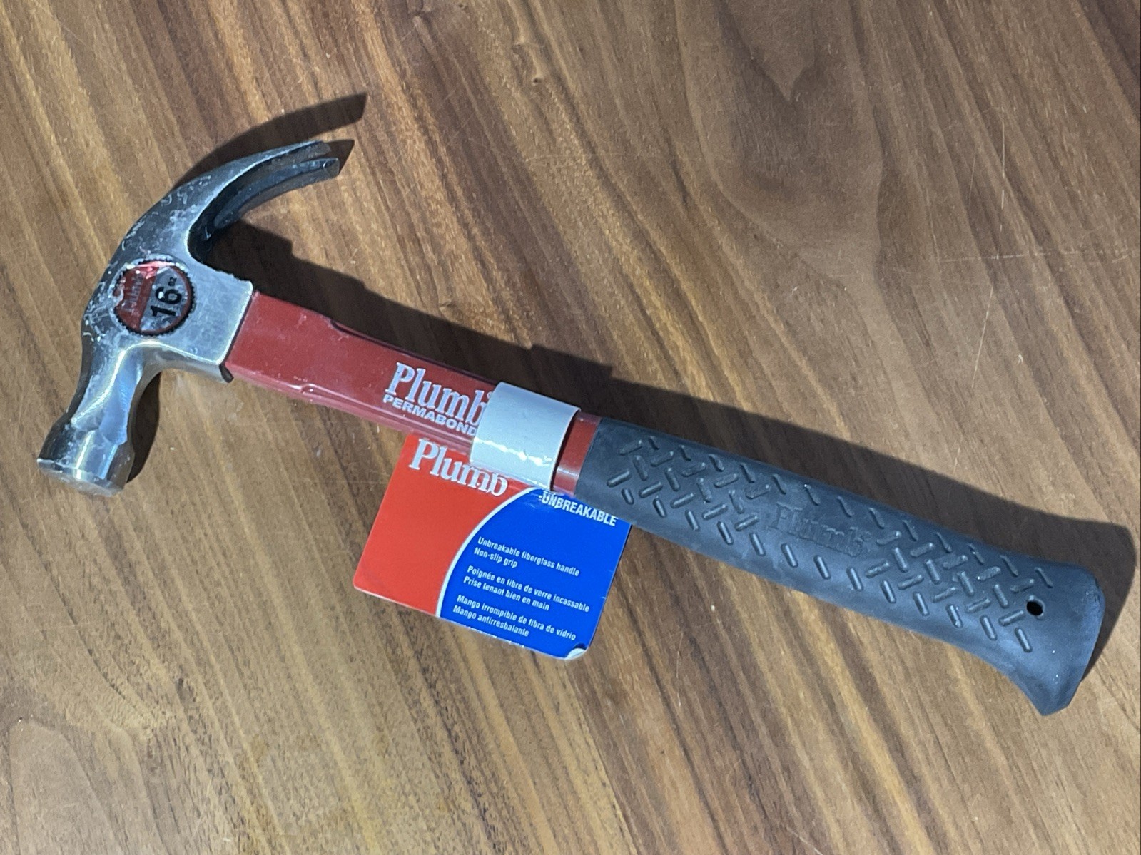 🇺🇸 PLUMB Tools USA 16oz Permabond Curved Claw Hammer Fiberglass Handle, NOS