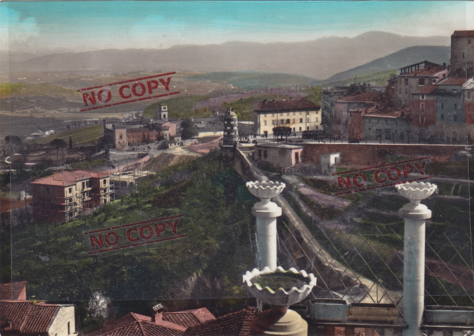 UMBRIA TERNI NARNI PANORAMA AND MONUMENT TRAVELLED 1957