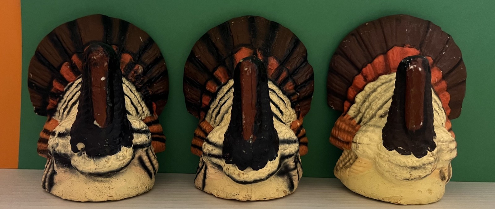 Candles, Turkeys, set of 3, Thanksgiving / Autumn Decoration