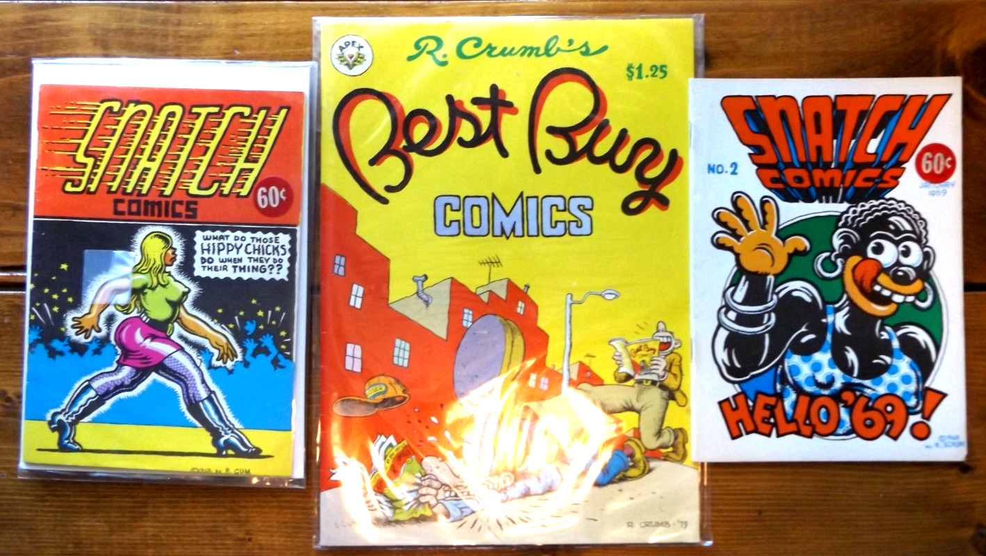 Snatch Comics #1 & 2 + Best Buy Comics by Robert Crumb all in Very Good Cond.