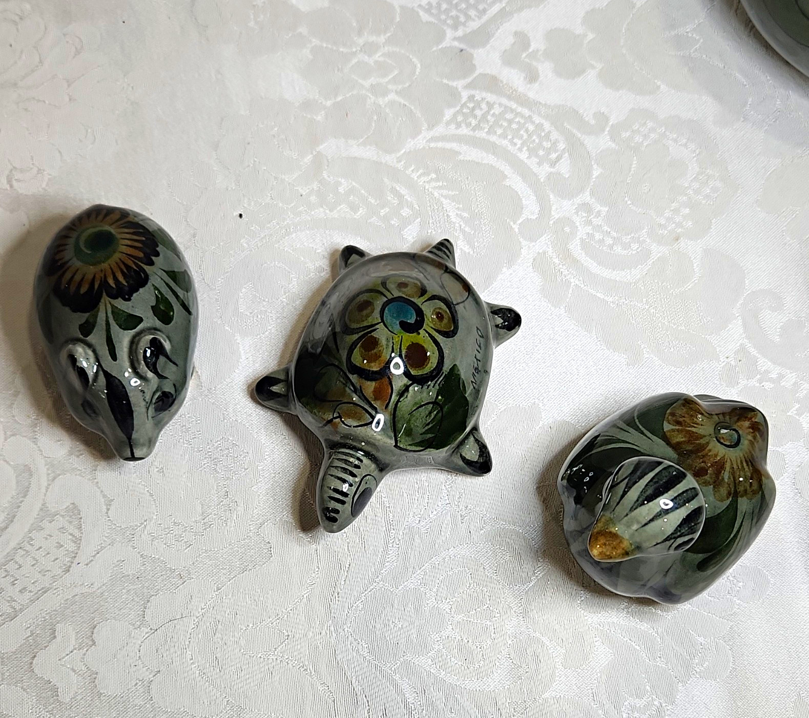 Vintage Tonalá Mexican Pottery Miniatures Set of 3 – Animals Figures Excellent
